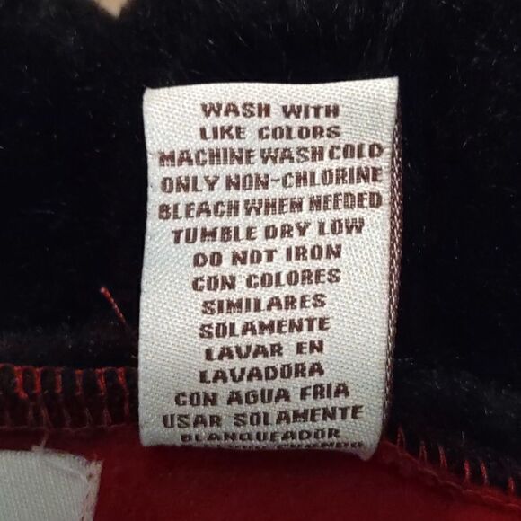 Le Moda Size M Red Fleece Classic Jacket Belted Black Faux Fur Collar, Pockets - Picture 6 of 8